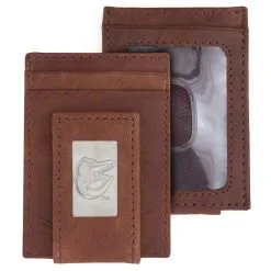 Eagles Wings Baltimore Orioles Leather Front Pocket Wallet