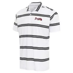 Men's Atlanta Braves Antigua White/Black Groove Polo