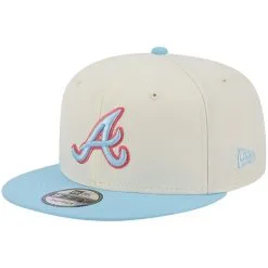 Men's Atlanta Braves New Era Cream/Light Blue Spring Basic Two-Tone 9FIFTY Snapback Hat
