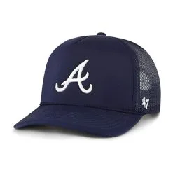 Men's Atlanta Braves '47 Navy Foamo Trucker Snapback Hat