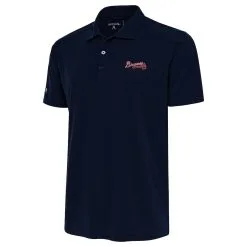 Men's Atlanta Braves Antigua Navy Apex Polo