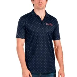 Men's Atlanta Braves Antigua Navy Spark Polo