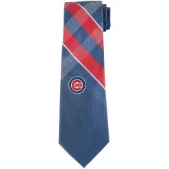 Eagles Wings Men's Chicago Cubs Woven Poly Grid Tie