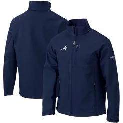 Men's Atlanta Braves Columbia Navy Ascender Full-Zip Jacket