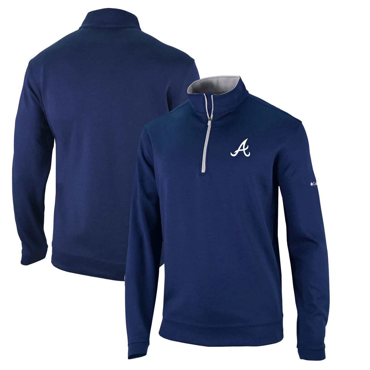 Men's Atlanta Braves Columbia Navy Omni-Wick Wickhams Hills Half-Zip Pullover Top