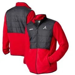 Men's Atlanta Braves Columbia Red Basin Butte Fleece Full-Zip Jacket