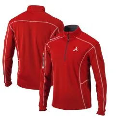 Men's Atlanta Braves Columbia Red Omni-Wick Shotgun Quarter-Zip Pullover Top