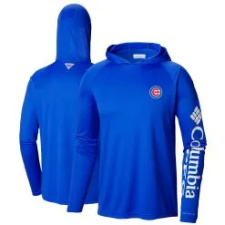 Men's Chicago Cubs Columbia Royal Terminal Tackle Long Sleeve Hoodie T-Shirt