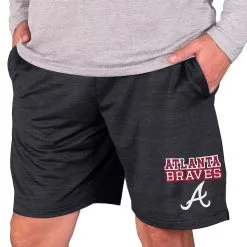 Men's Atlanta Braves Concepts Sport Charcoal Bullseye Knit Jam Shorts