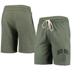 Men's Boston Red Sox Concepts Sport Heathered Olive Mainstream Tri-Blend Shorts
