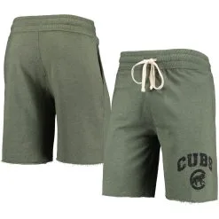 Men's Chicago Cubs Concepts Sport Heathered Olive Mainstream Tri-Blend Shorts