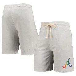 Men's Atlanta Braves Concepts Sport Oatmeal Mainstream Logo Terry Tri-Blend Shorts