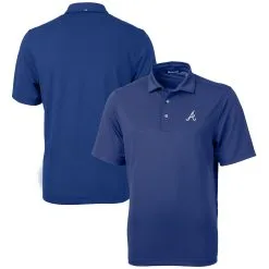 Men's Atlanta Braves Cutter & Buck Blue Virtue Eco Pique Recycled Polo