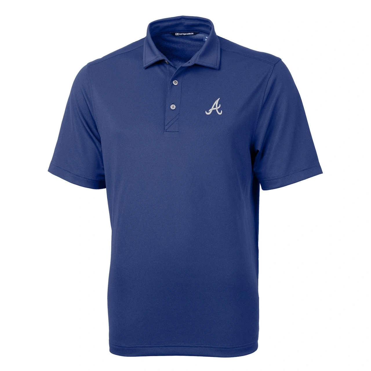 Men's Atlanta Braves Cutter & Buck Blue Virtue Eco Pique Recycled Polo - Image 2
