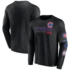 Men's Chicago Cubs Fanatics Branded Black High Whip Pitcher Long Sleeve T-Shirt