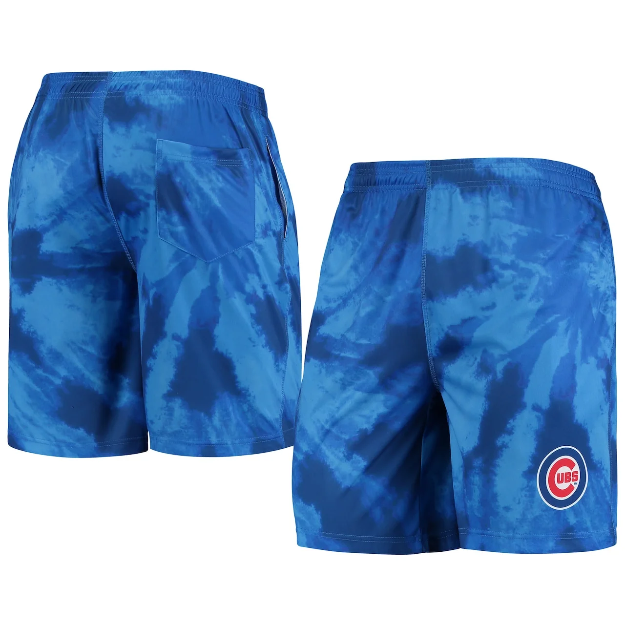 Men's Chicago Cubs FOCO Royal Tie-Dye Training Shorts