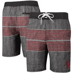 Men's Boston Red Sox G-III Sports By Carl Banks Charcoal Horizon Volley Swim Trunks