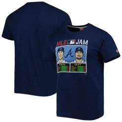 Men's Atlanta Braves Matt Olson & Austin Riley Homage Navy MLB Jam Tri-Blend T-Shirt
