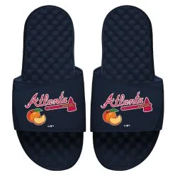 Men's Atlanta Braves ISlide Navy Local City Patch Design Slide Sandals