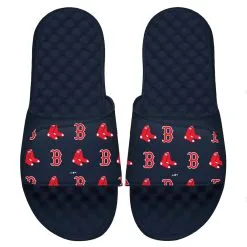 Men's Boston Red Sox ISlide Navy Loudmouth Logo Slide Sandals