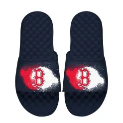 Men's Boston Red Sox ISlide Navy Spray Paint Slide Sandals