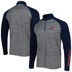 Men's Atlanta Braves Levelwear Heather Gray Vandal Raglan Quarter-Zip Top