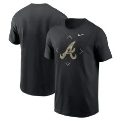 Men's Atlanta Braves Nike Black Camo Logo T-Shirt