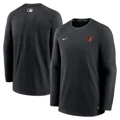 Men's Baltimore Orioles Nike Black Authentic Collection Logo Performance Long Sleeve T-Shirt
