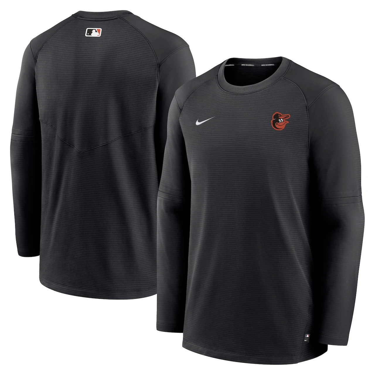 Men's Baltimore Orioles Nike Black Authentic Collection Logo Performance Long Sleeve T-Shirt