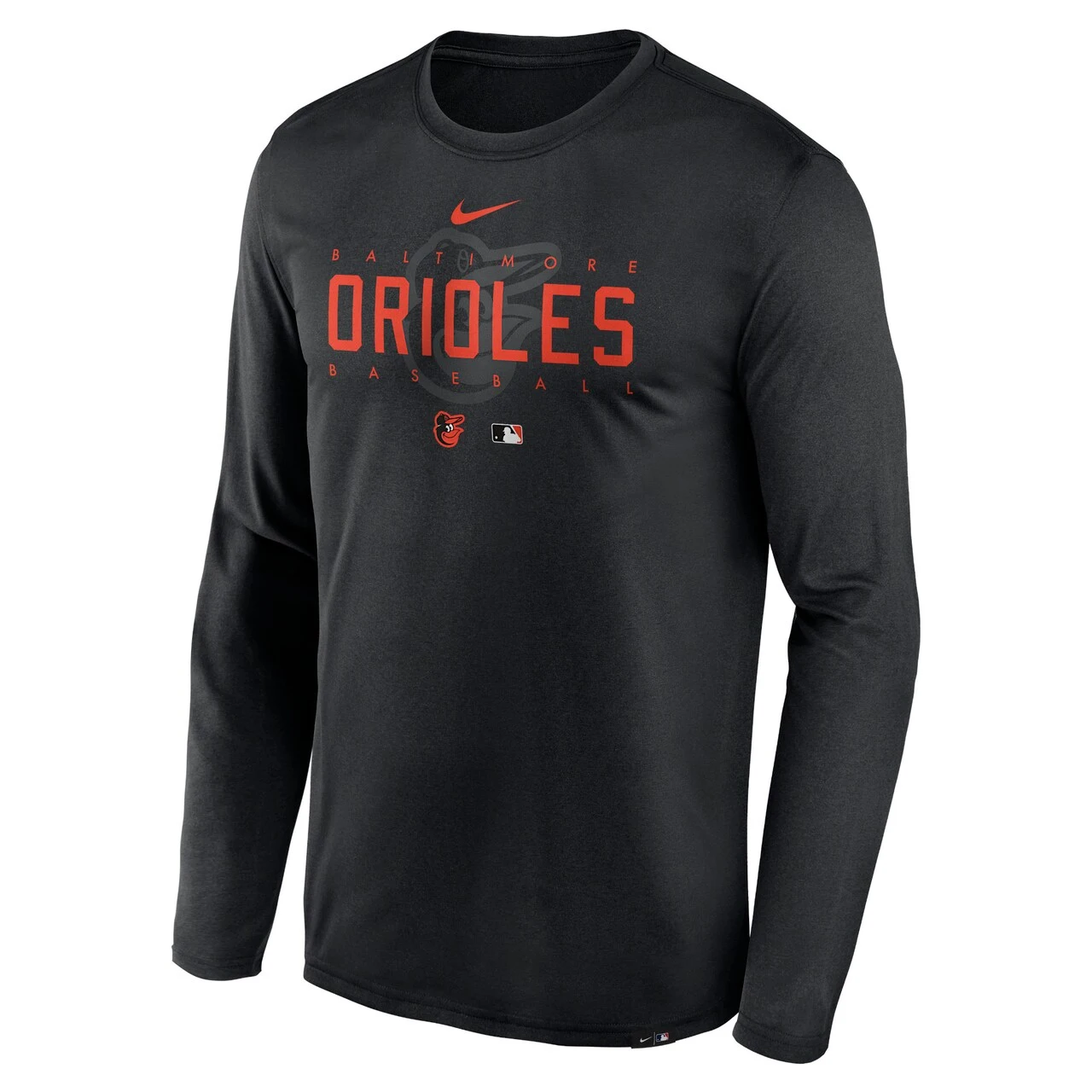 Men's Baltimore Orioles Nike Black Authentic Collection Team Logo Legend Performance Long Sleeve T-Shirt - Image 2
