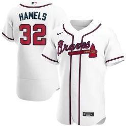 Men's Atlanta Braves Cole Hamels Nike White Home Authentic Player Jersey