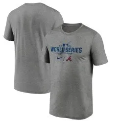 Men's Atlanta Braves Nike Gray 2021 World Series Bound Authentic Collection Dugout T-Shirt