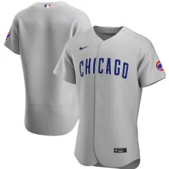 Men's Chicago Cubs Nike Gray Road Authentic Team Jersey