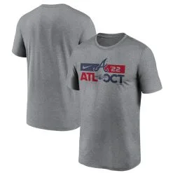 Men's Atlanta Braves Nike Heather Charcoal 2022 Postseason T-Shirt