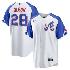 Men's Atlanta Braves Matt Olson Nike White 2023 City Connect Replica Player Jersey