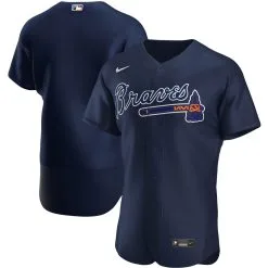 Men's Atlanta Braves Nike Navy Alternate Authentic Team Jersey