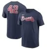 Men's Atlanta Braves Nike Navy Jackie Robinson Day Team 42 T-Shirt