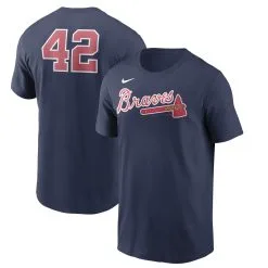 Men's Atlanta Braves Nike Navy Jackie Robinson Day Team 42 T-Shirt
