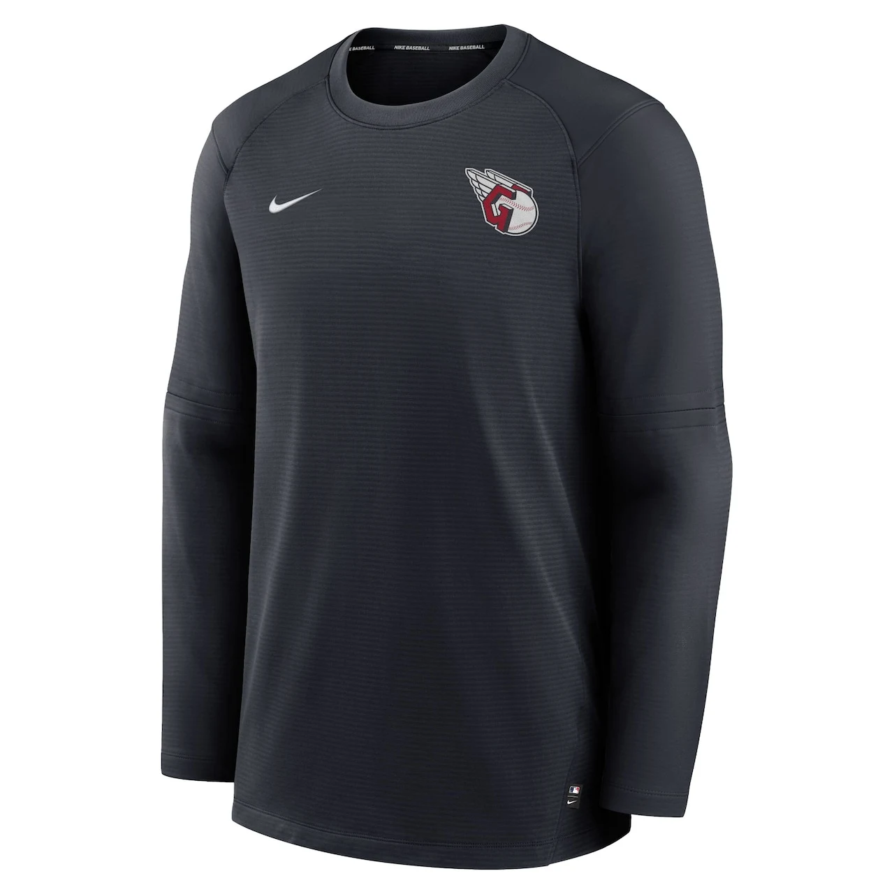 Men's Cleveland Guardians Nike Navy Authentic Collection Logo Performance Long Sleeve T-Shirt - Image 2