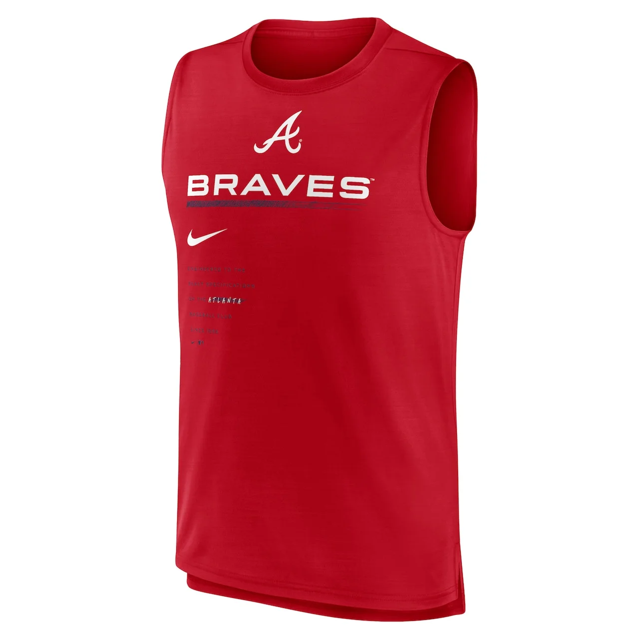 Men's Atlanta Braves Nike Red Exceed Performance Tank Top - Image 2