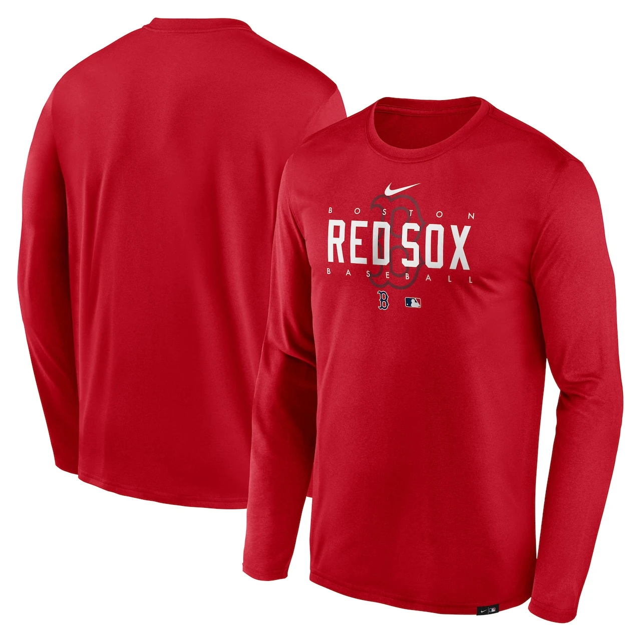Men's Boston Red Sox Nike Red Authentic Collection Team Logo Legend Performance Long Sleeve T-Shirt