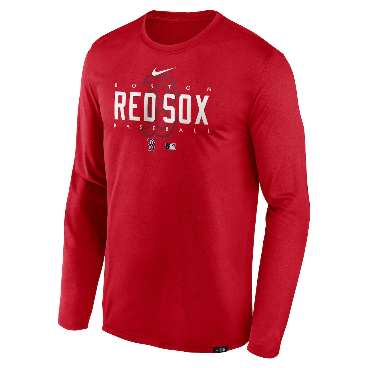 Men's Boston Red Sox Nike Red Authentic Collection Team Logo Legend Performance Long Sleeve T-Shirt - Image 2