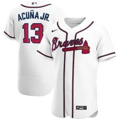 Men's Atlanta Braves Ronald Acuna Jr. Nike White Home Authentic Player Jersey