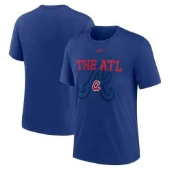 Men's Atlanta Braves Nike Royal Rewind Retro Tri-Blend T-Shirt