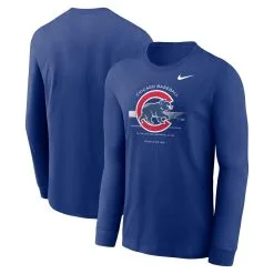 Men's Chicago Cubs Nike Royal Over Arch Performance Long Sleeve T-Shirt