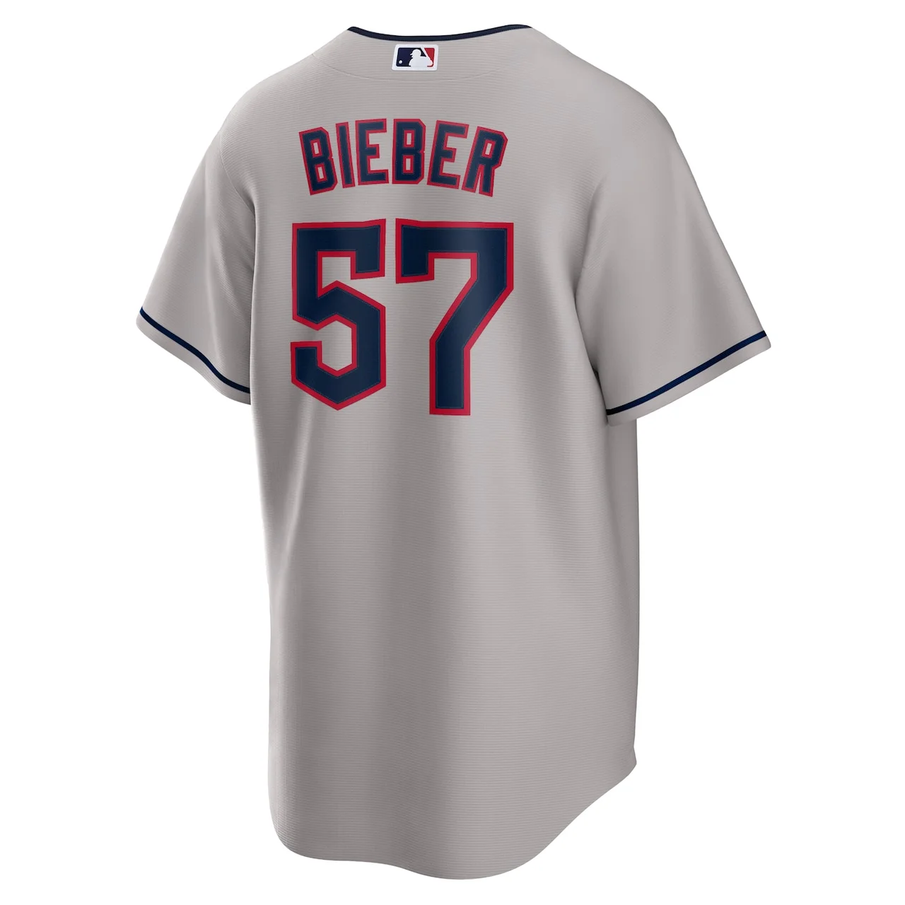 Men's Cleveland Guardians Shane Bieber Nike Gray Road Replica Player Jersey - Image 3