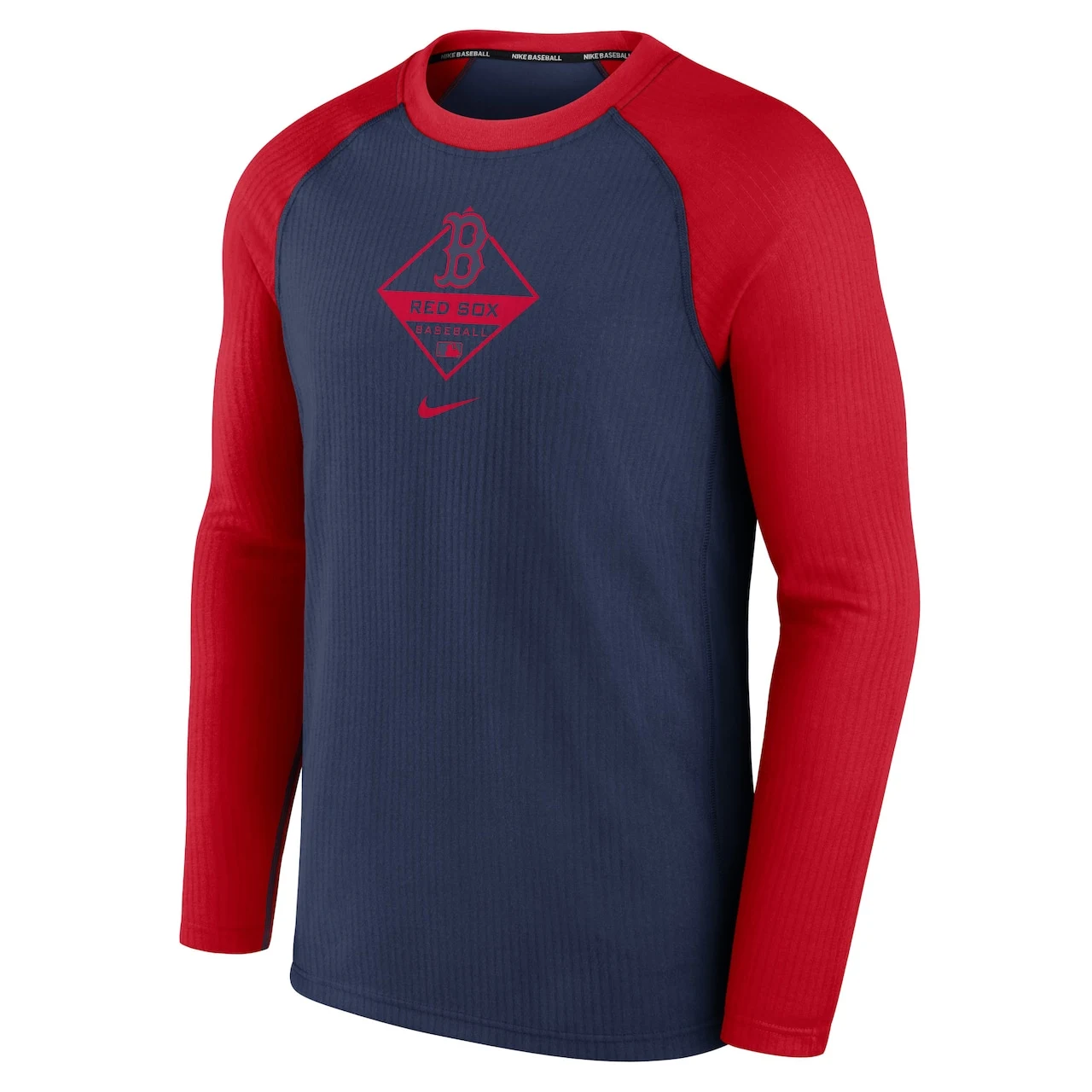 Men's Boston Red Sox Nike Navy/Red Game Authentic Collection Performance Raglan Long Sleeve T-Shirt - Image 2