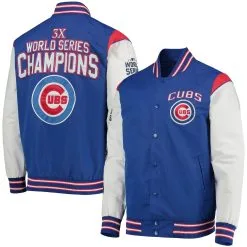 Men's Chicago Cubs G-III Sports By Carl Banks Royal/Red Complete Game Commemorative Full-Snap Jacket